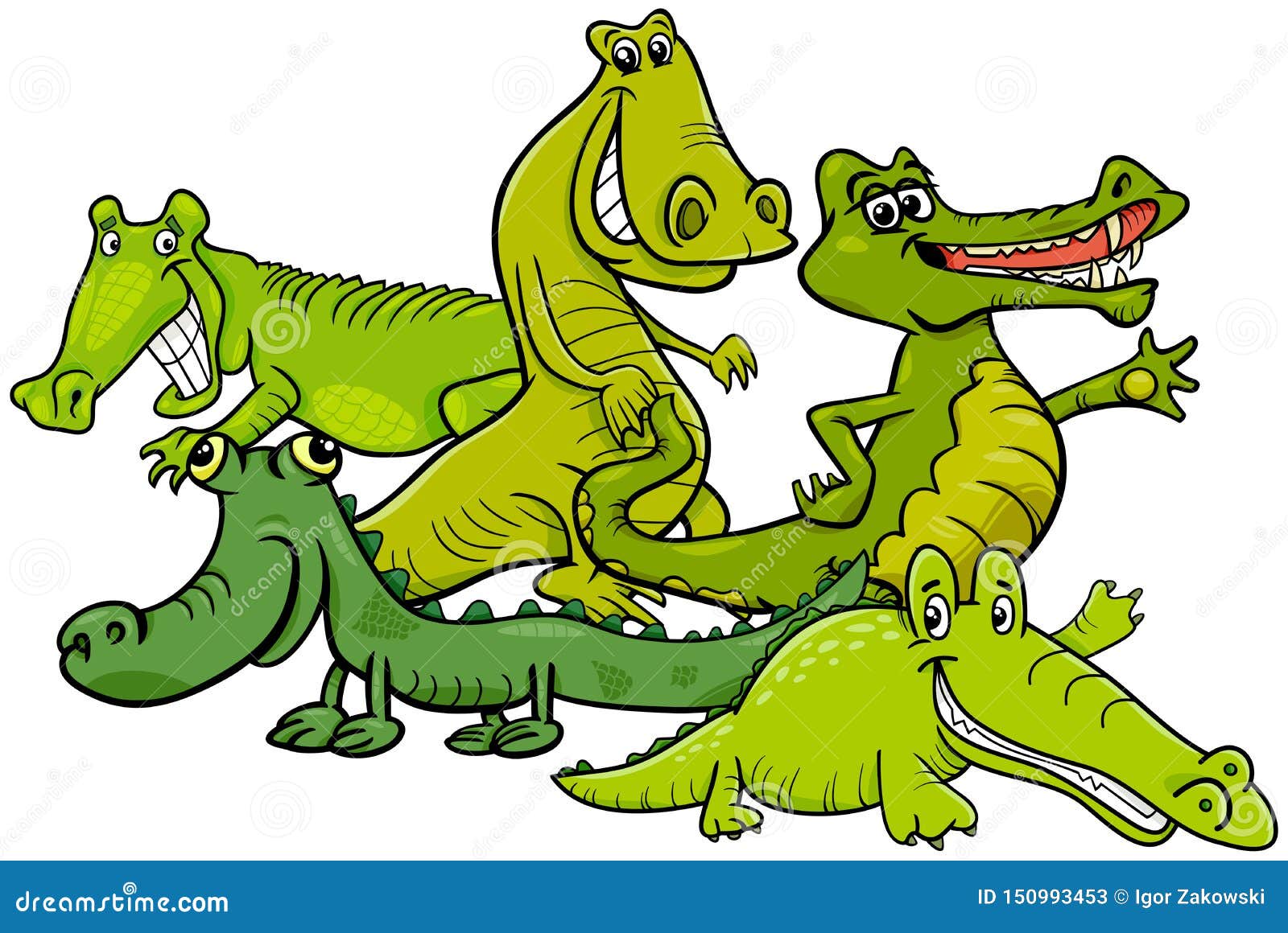 funny crocodiles cartoon animal characters