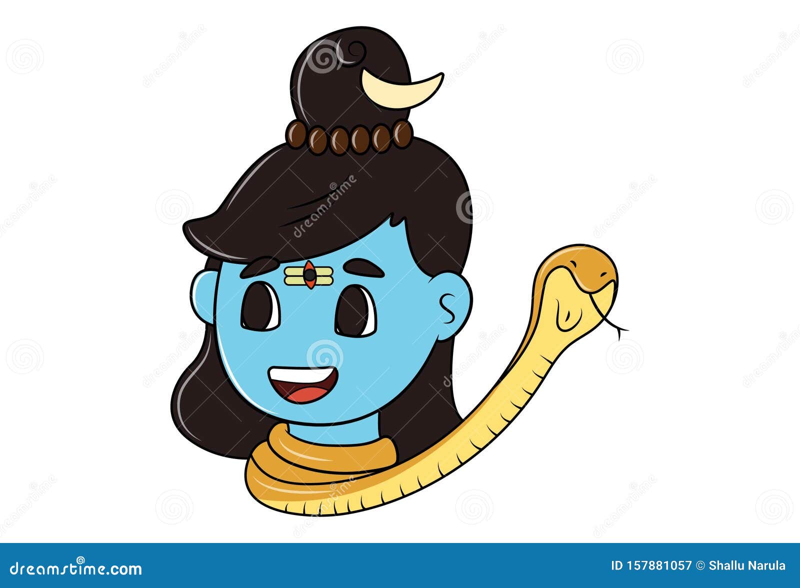 Cartoon Illustration of God Shiva Stock Vector - Illustration of icon,  ganga: 157881057