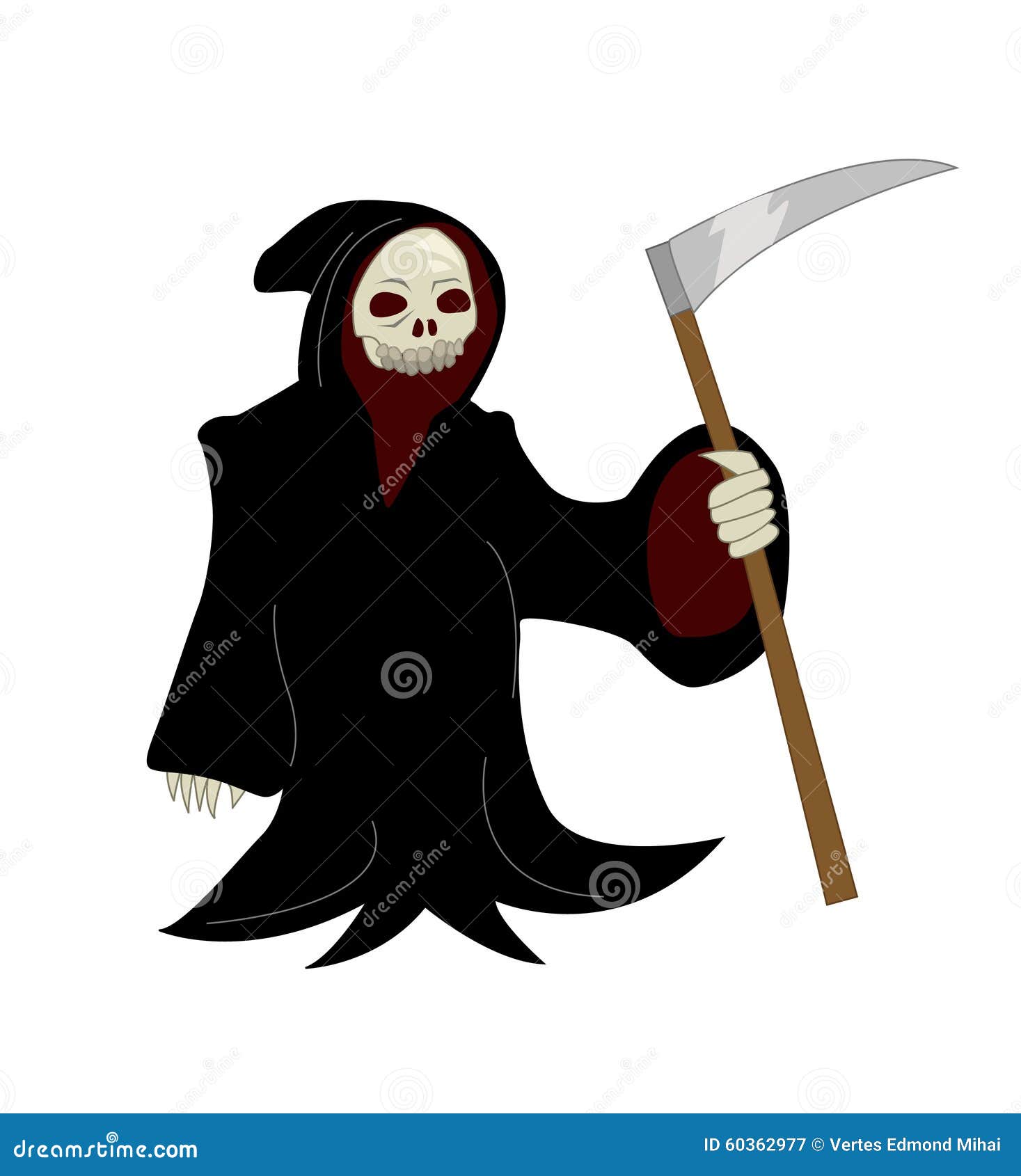 Cartoon Illustration of a Grim Reaper Stock Vector - Illustration of ...