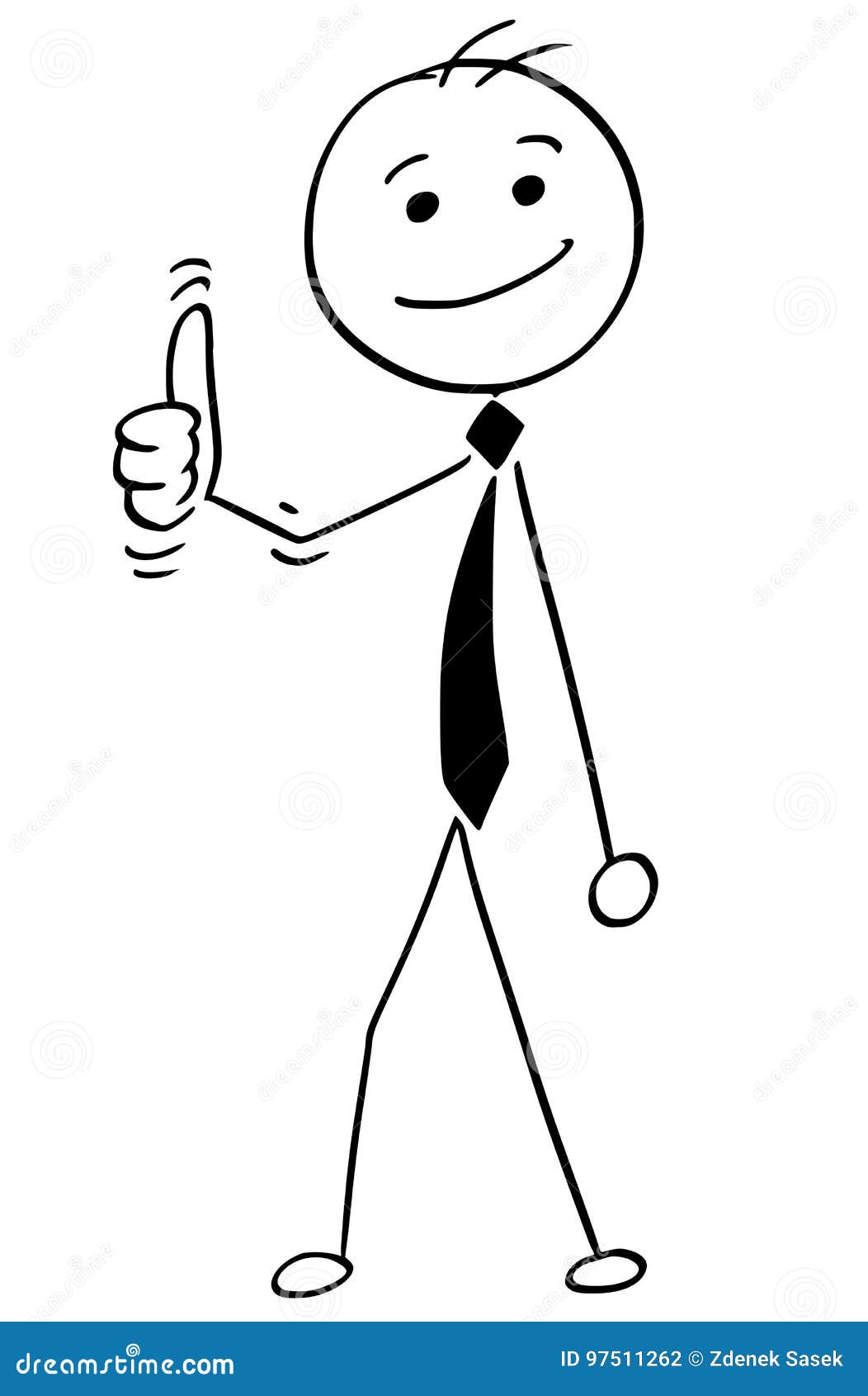 cartoon  of happy smiling boss,manager or businessman showing thumbs up gesture