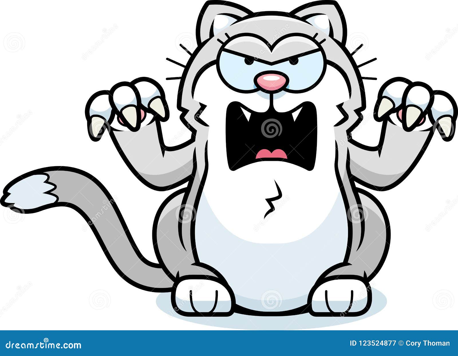 Cartoon Little Cat Angry stock vector. Illustration of clipart - 123524877