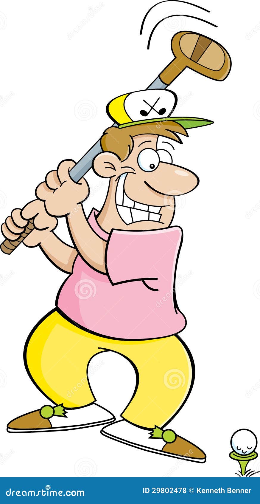 Cartoon Golfer Hitting a Golf Ball Stock Vector - Illustration of adult,  golf: 29802478