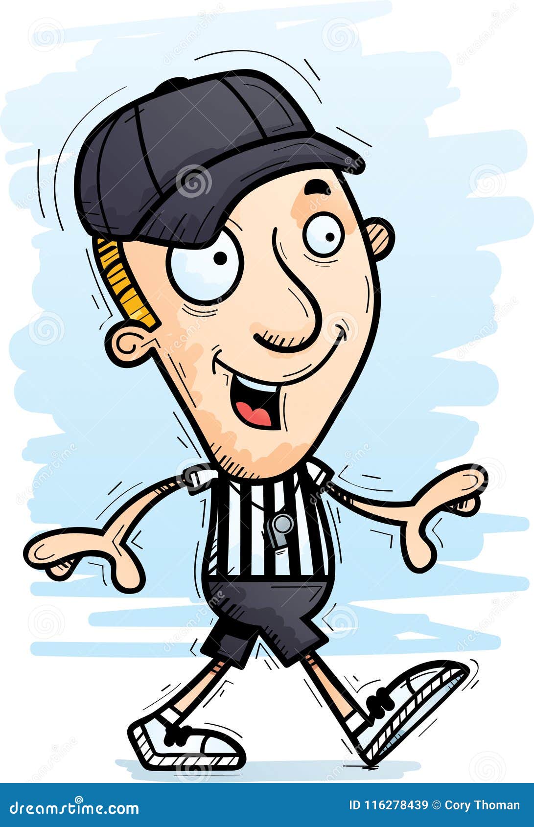 Cartoon Man Referee Walking Stock Vector - Illustration of referee ...