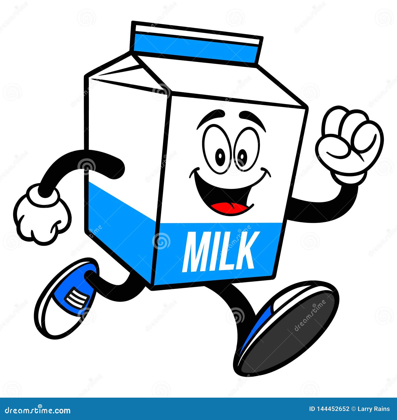milk carton mascot running