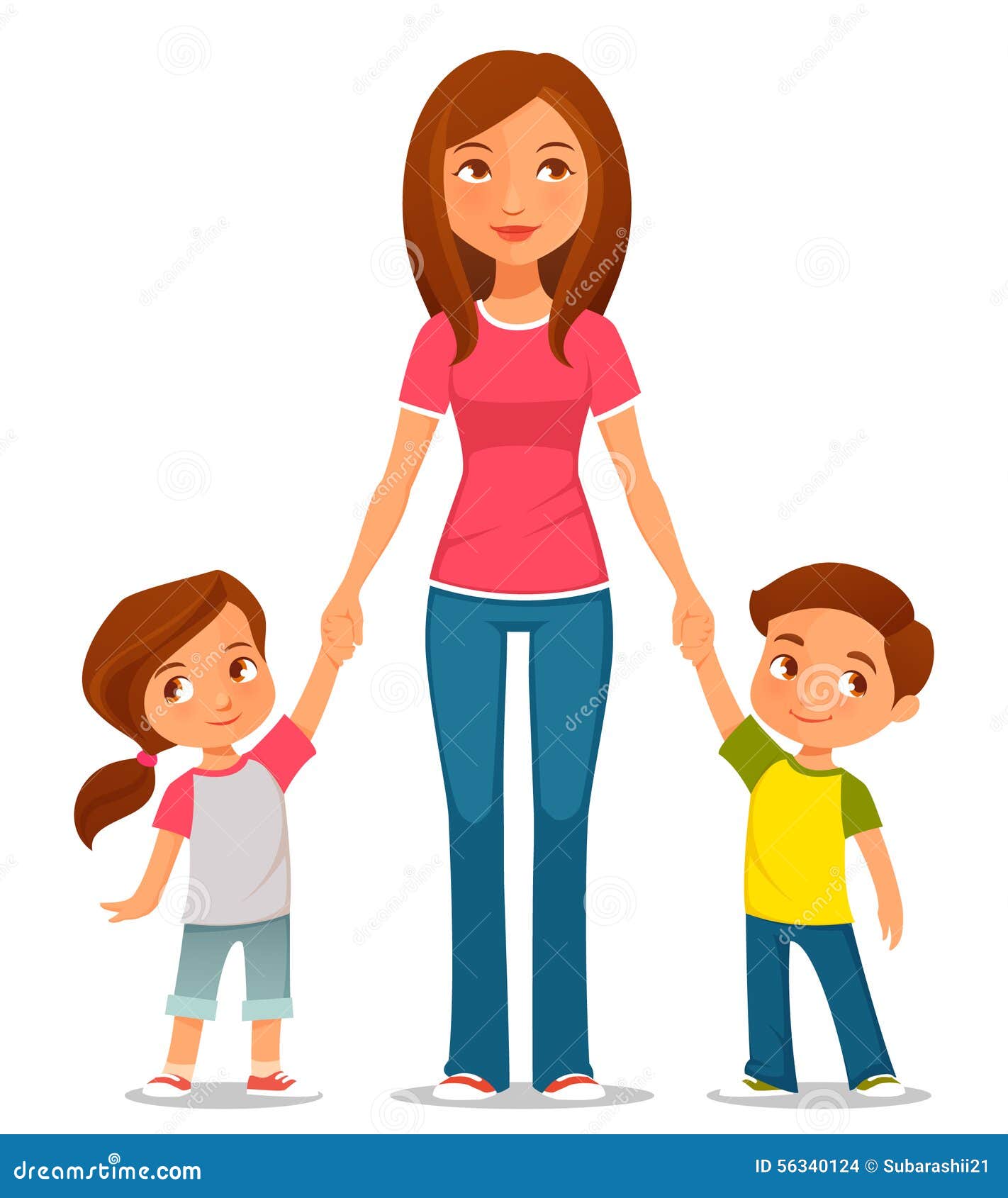 Cartoon Illustration of Mother with Two Kids Stock Vector - Illustration of cartoon, baby: 56340124 Cartoon Illustration of Mother with Two Kids Stock Vector - Illustration of cartoon, baby: 56340124