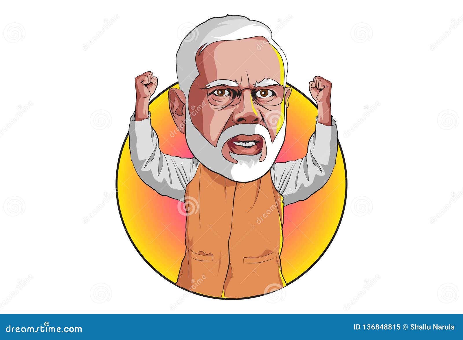 Cartoon Illustration of Narendra Modi Editorial Image - Illustration of  mustache, male: 136848815