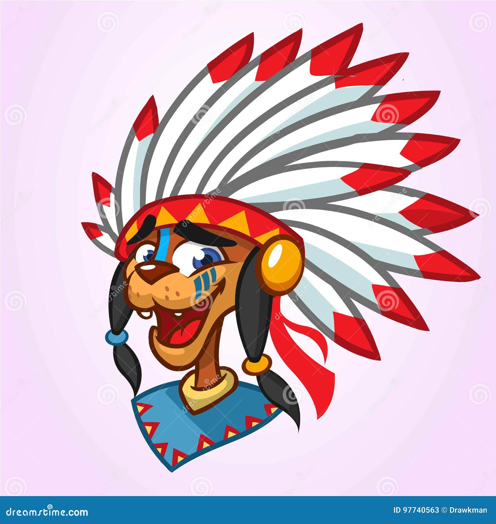 cartoon native american chief