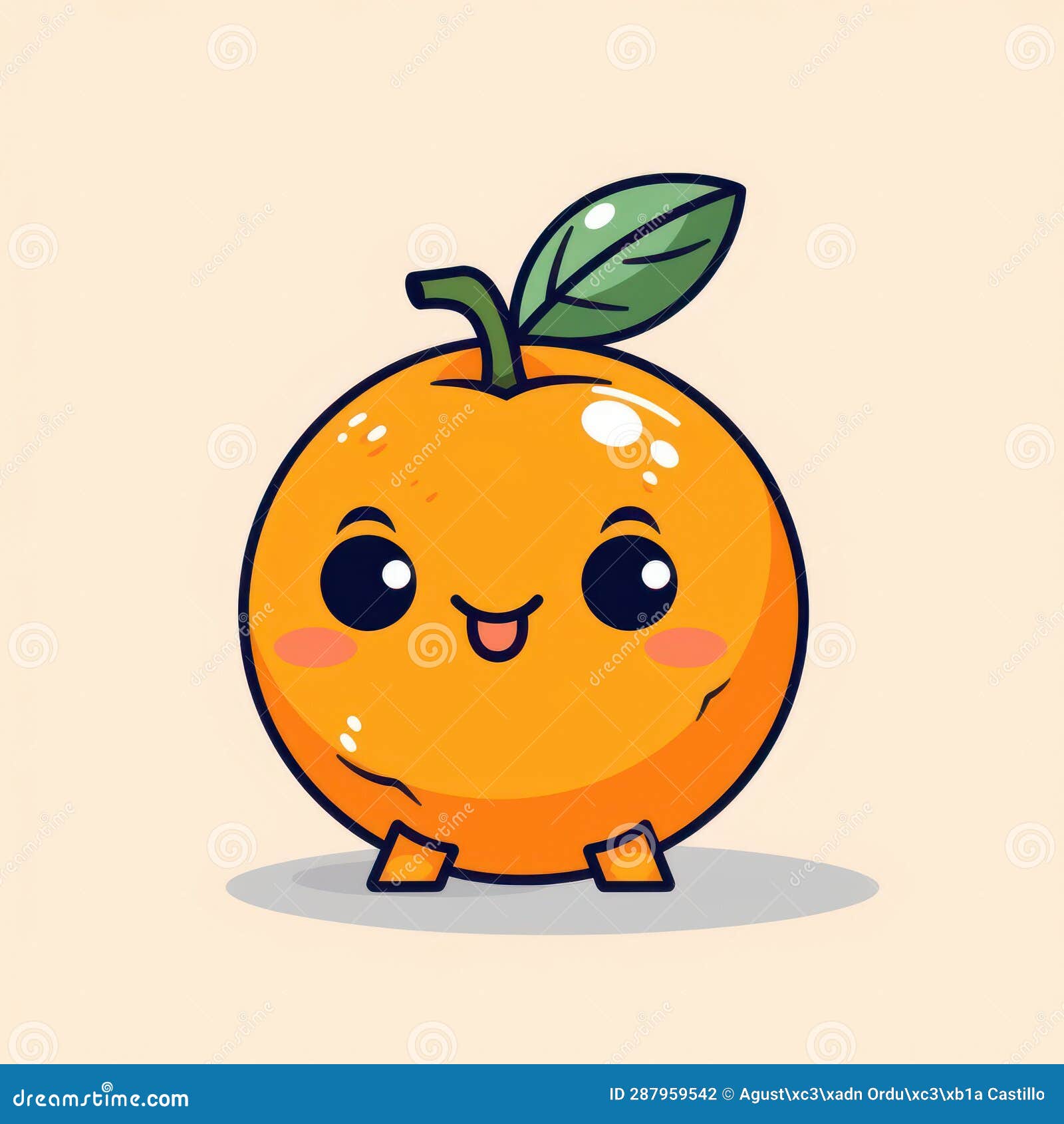 A Cartoon Illustration of an Orange. Stock Photo - Image of tropical ...