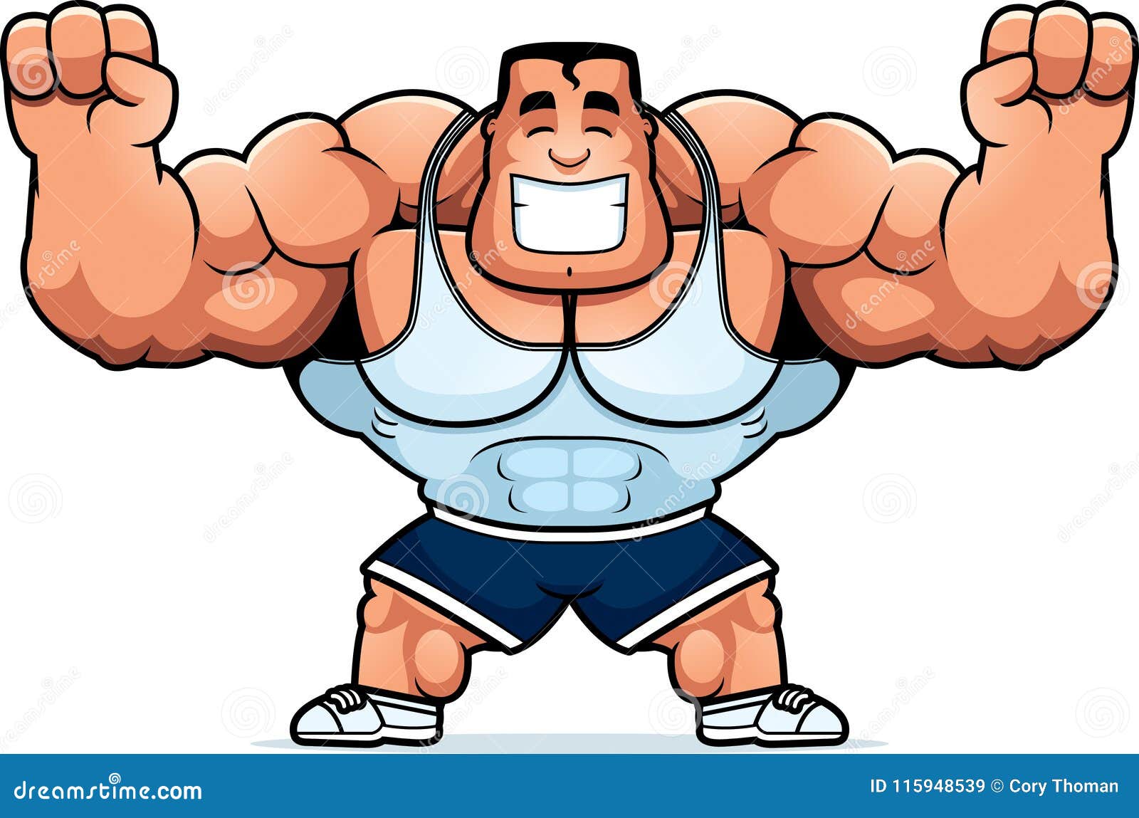 Cartoon Trainer Celebrating Stock Vector - Illustration of hulking ...