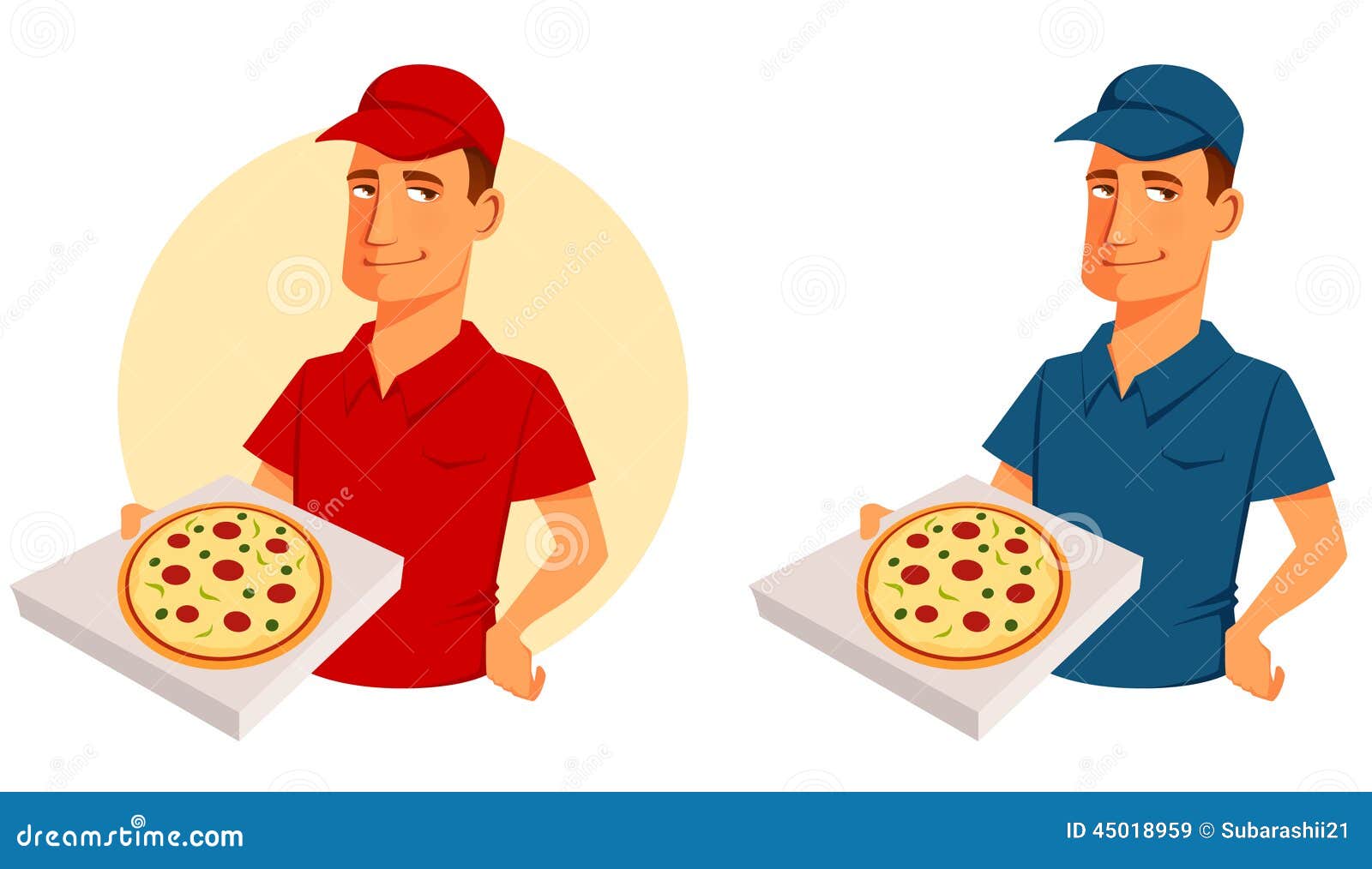 Cartoon Illustration Of A Pizza Delivery Guy Stock Vector Image 45018959
