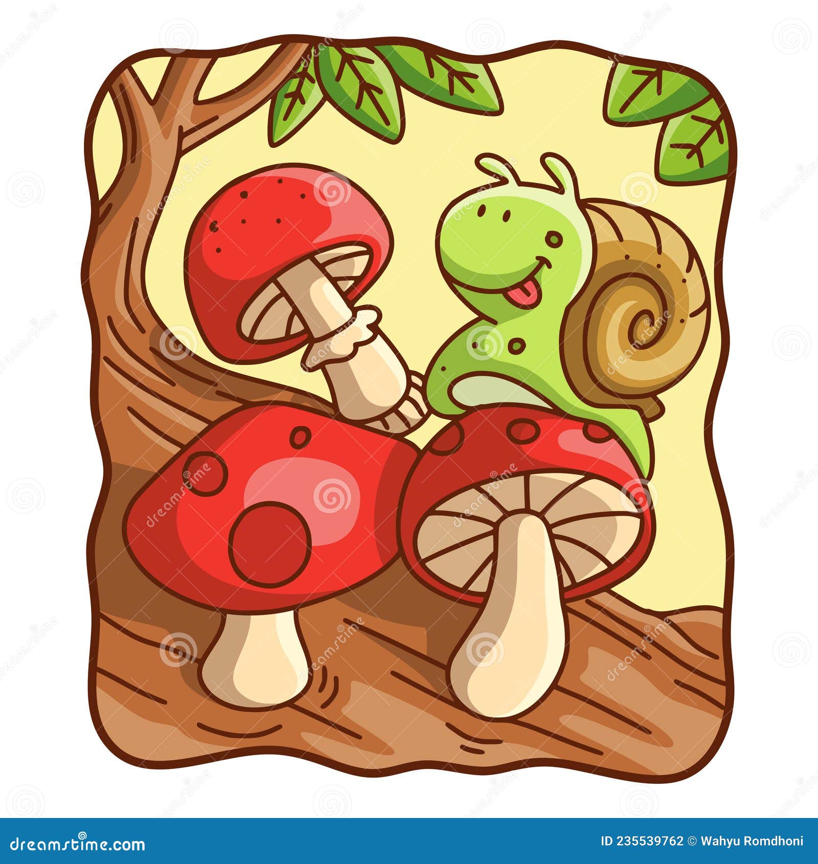 Cartoon Illustration Snails Walk Stock Illustration Illustration of