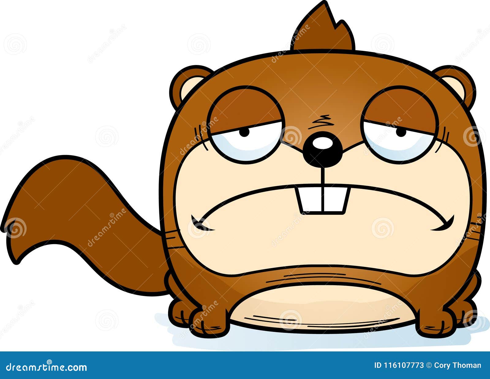 Cartoon Sad Squirrel stock vector. Illustration of young 116107773