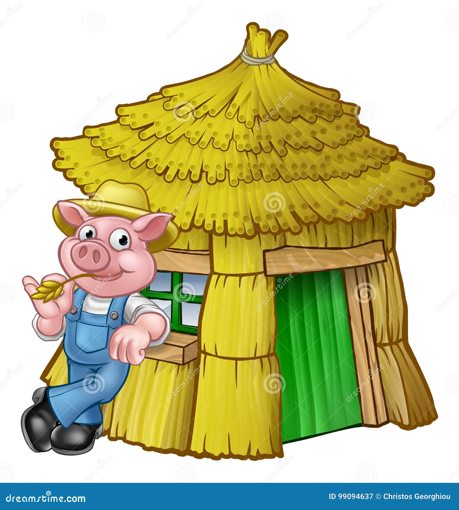 three little pigs fairy tale straw house