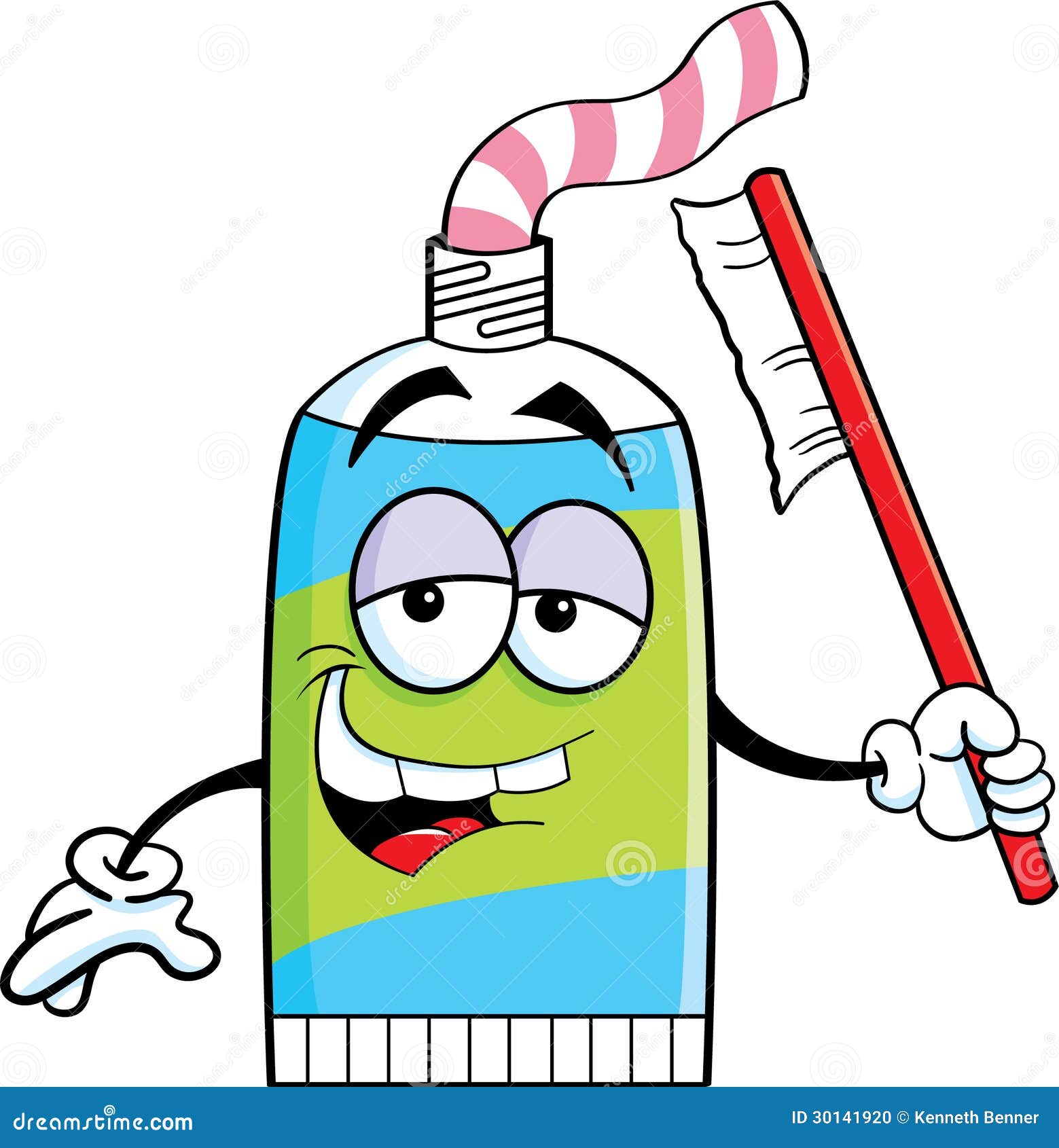 Cartoon tube of toothpaste stock vector. Illustration of paste 30141920