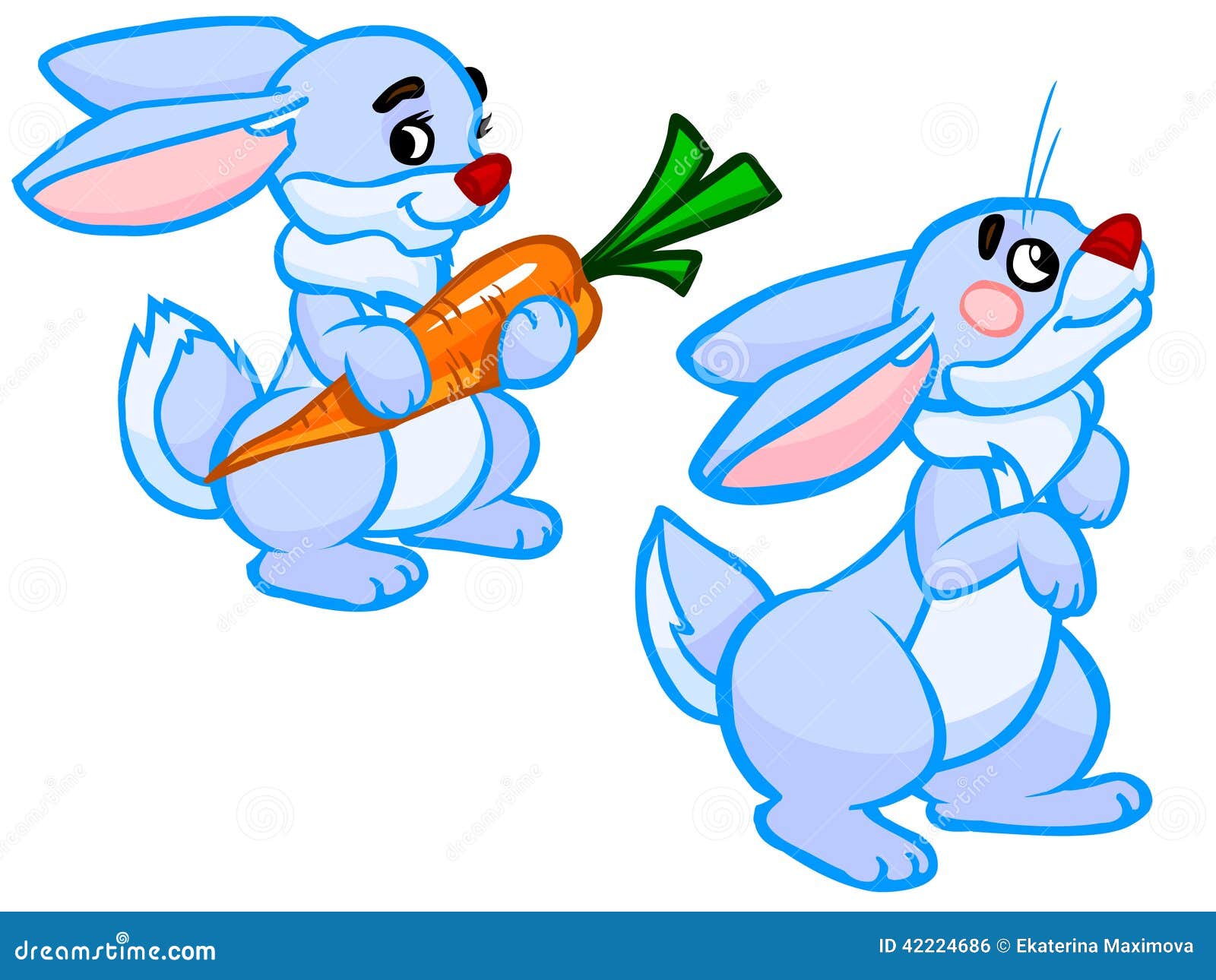 The Cartoon Illustration of Two Rabbits. Stock Illustration - Illustration of cheerful, easter: 42224686 The Cartoon Illustration of Two Rabbits. Stock Illustration - Illustration of cheerful, easter: 42224686