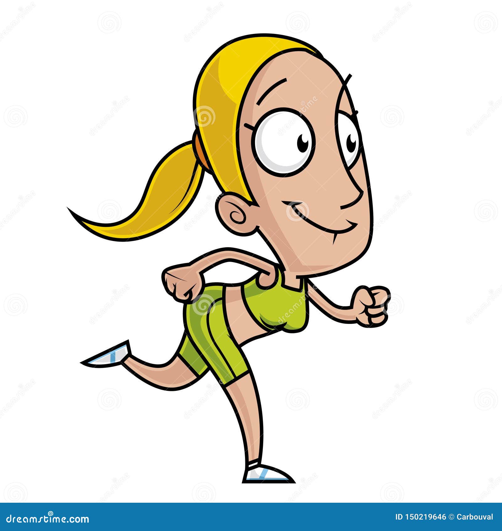 Cartoon Illustration Of A A Woman Runner Stock Vector - Illustration of  athlete, isolated: 150219646