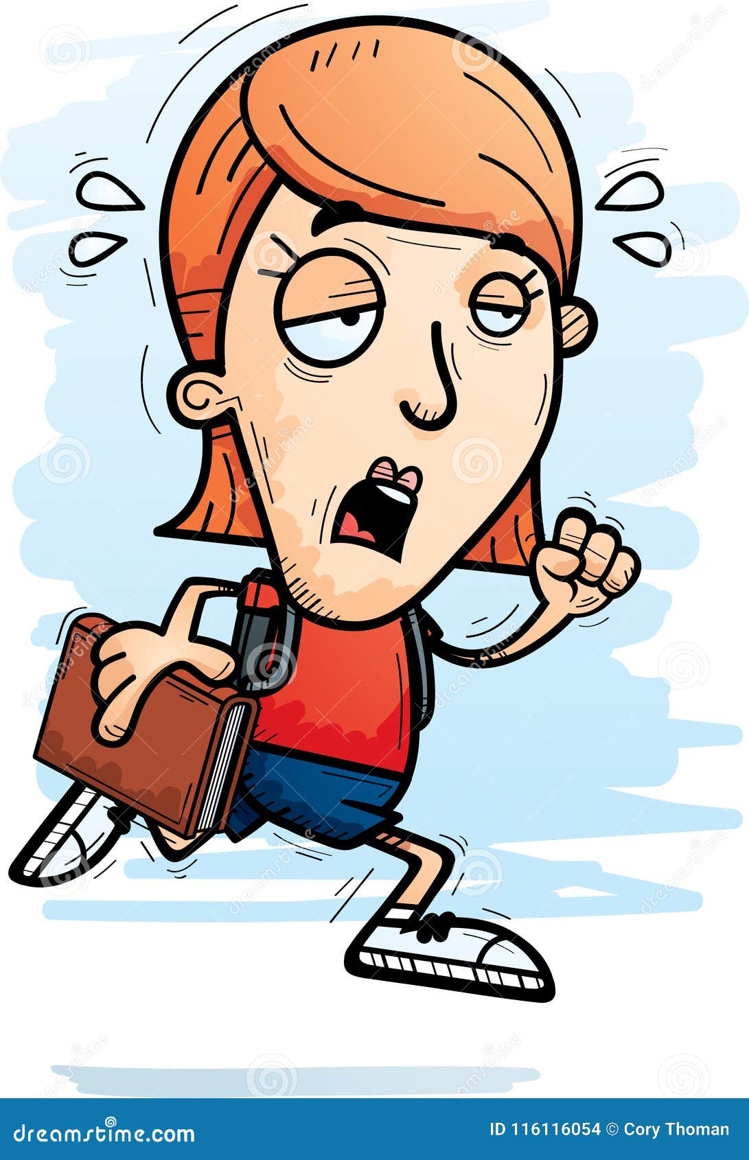 Exhausted Cartoon Woman Student Stock Vector - Illustration of exercise