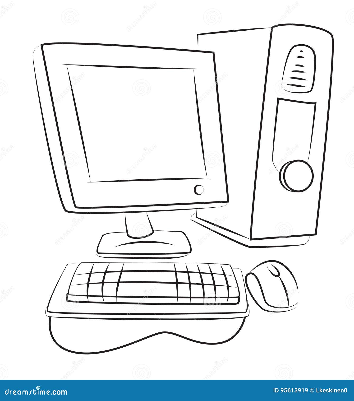 Cartoon Image of Computer Icon. PC Symbol Stock Vector - Illustration ...