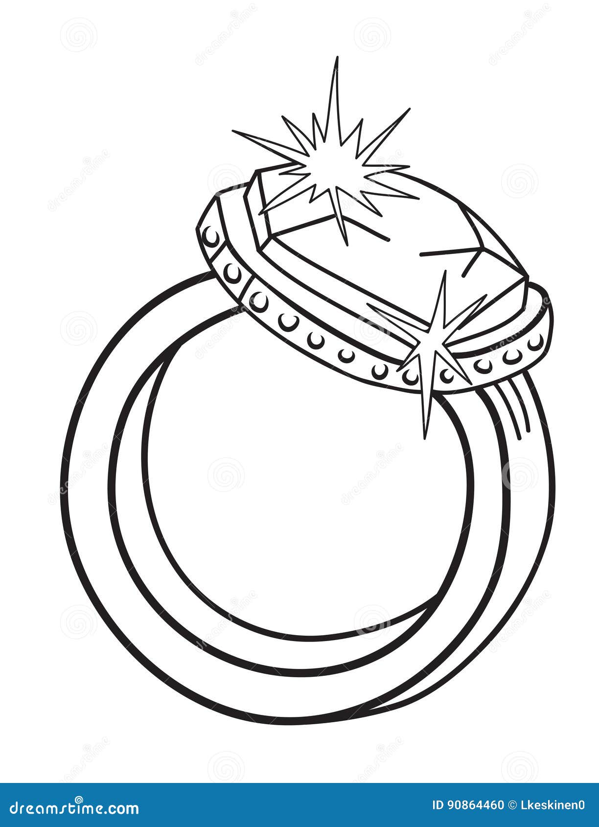 Cartoon Image of Diamond Ring Stock Vector - Illustration of cute ...