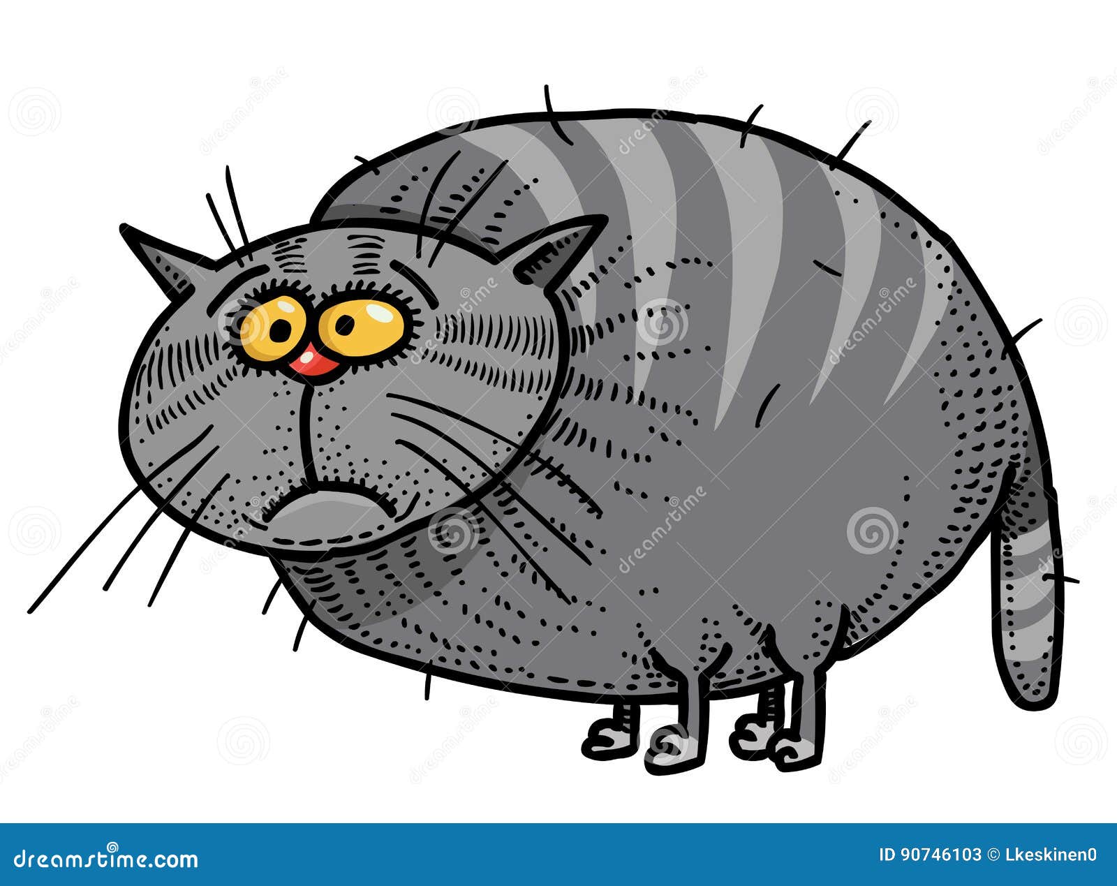 Cartoon image of fat cat stock vector. Illustration of funny 90746103