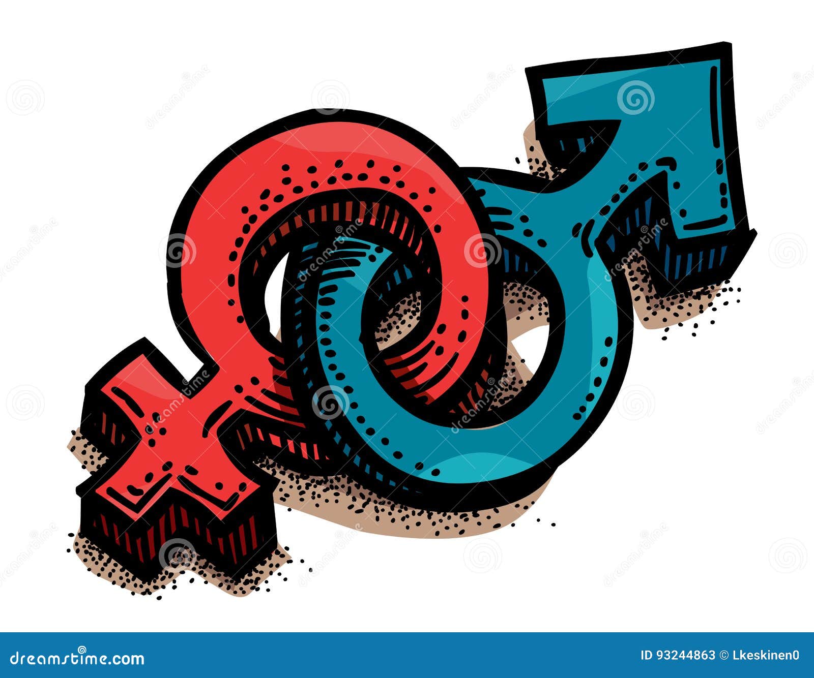 Cartoon Image of Male, Female Sex Symbol. Gender Stock Vector -  Illustration of masculine, relationship: 93244863