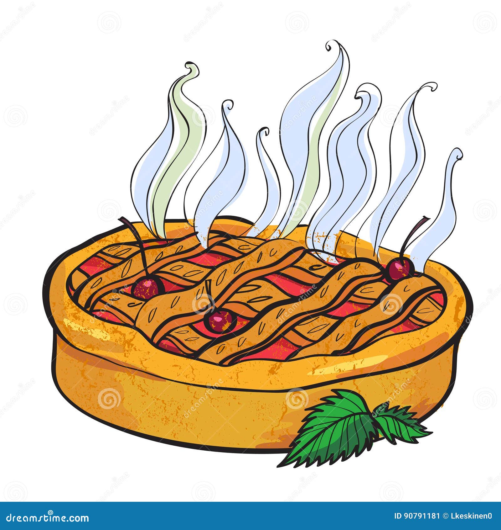 Cartoon image of pie stock vector. Illustration of texture - 90791181