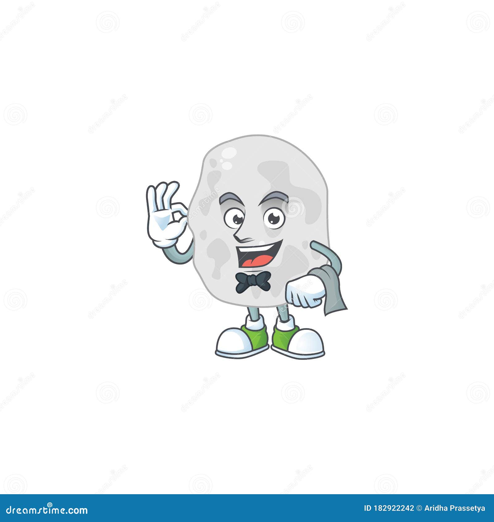 a cartoon image of planctomycetes as a waiter character ready to serve