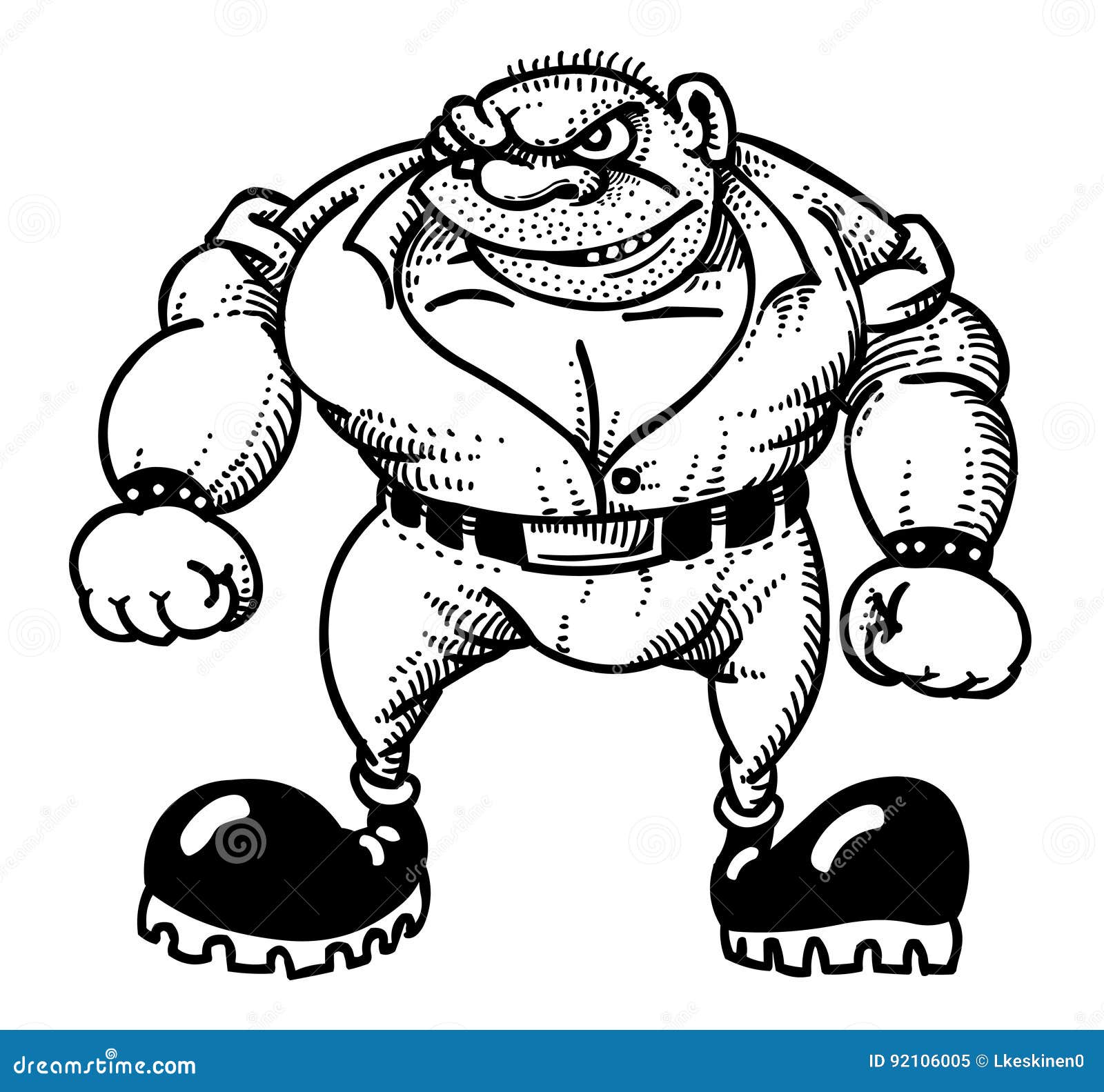 Cartoon image of tough man stock vector. Illustration of freehand