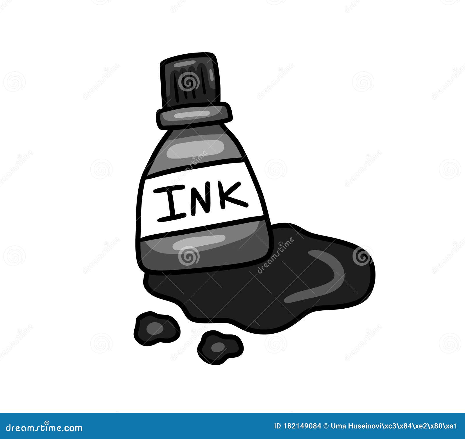 ink bottle cartoon