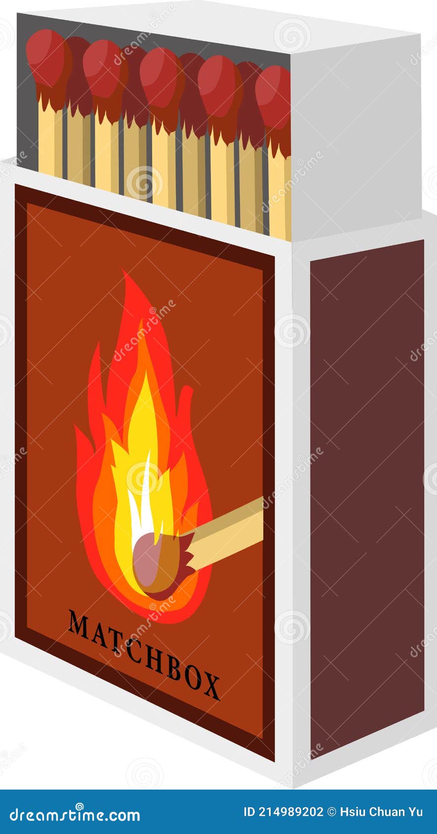 Cartoon Isolated Vector Object Matches and Fire Stock Vector