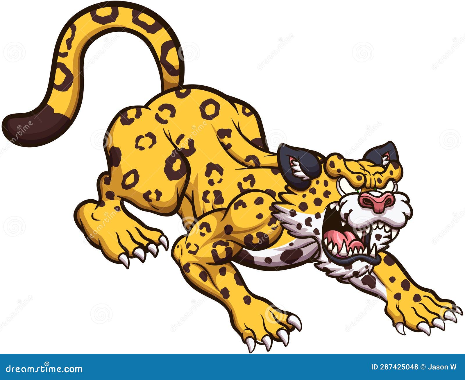 Cartoon Jaguar. Vector Illustration with Simple Gradients. Stock ...