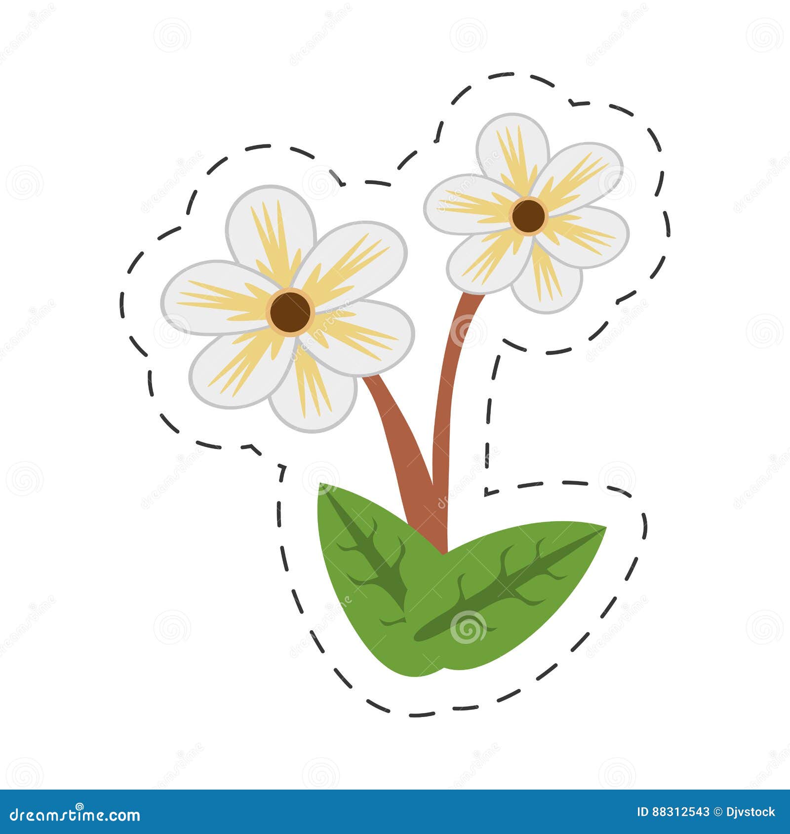 Cartoon Jasmine Flower Image Stock Illustration Illustration of garden, love 88312543