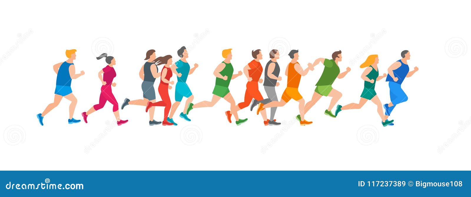 Cartoon Jogging Characters People. Vector Stock Vector - Illustration of  object, fast: 117237389