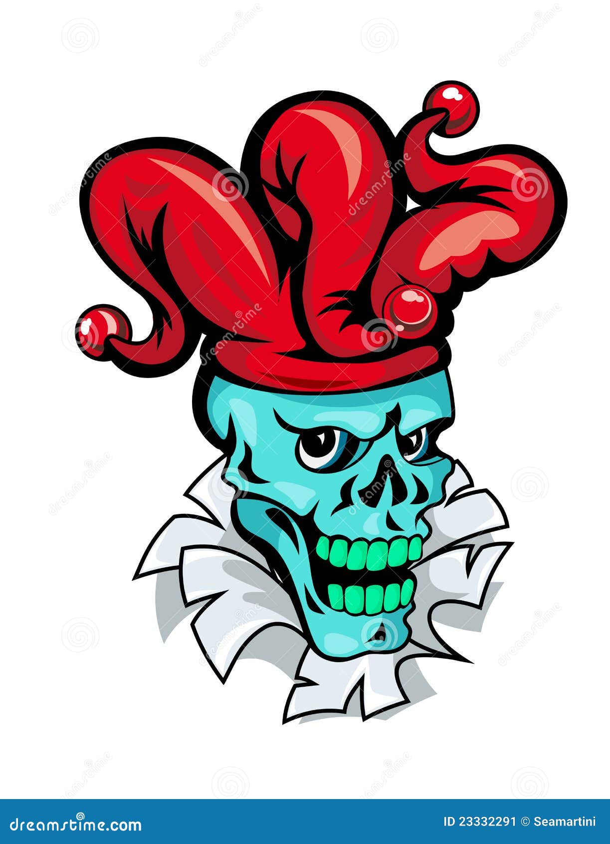Cartoon Joker skull stock vector. Illustration of icon - 23332291