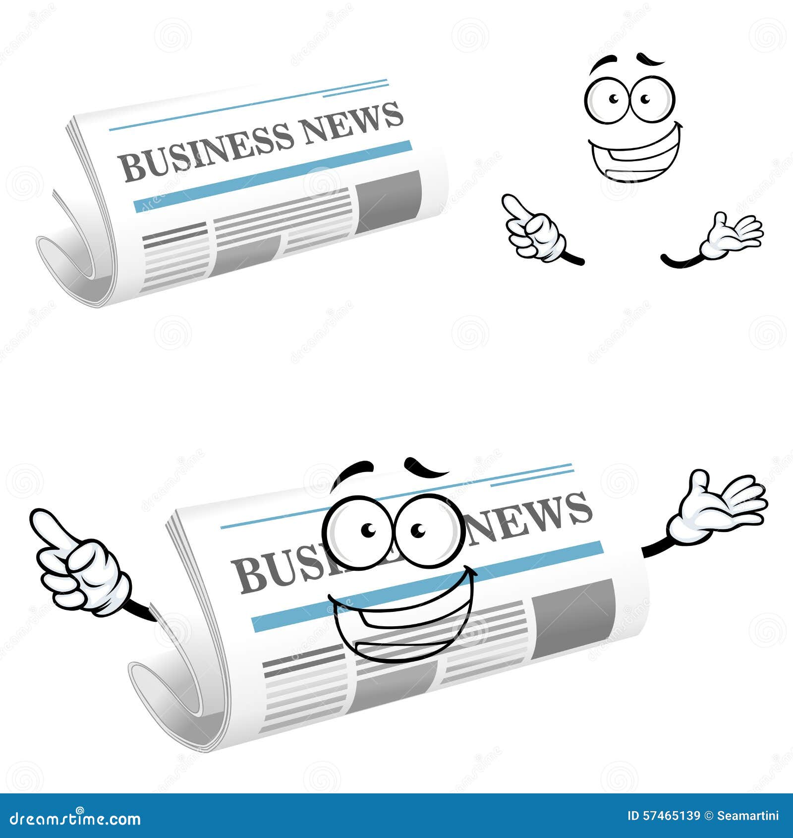 Cartoon Joyful Business Newspaper Character Stock Vector - Illustration ...