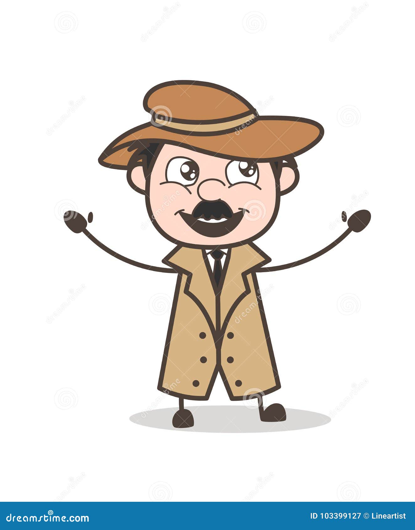cartoon joyful detective expression after solve the case vector solve expression