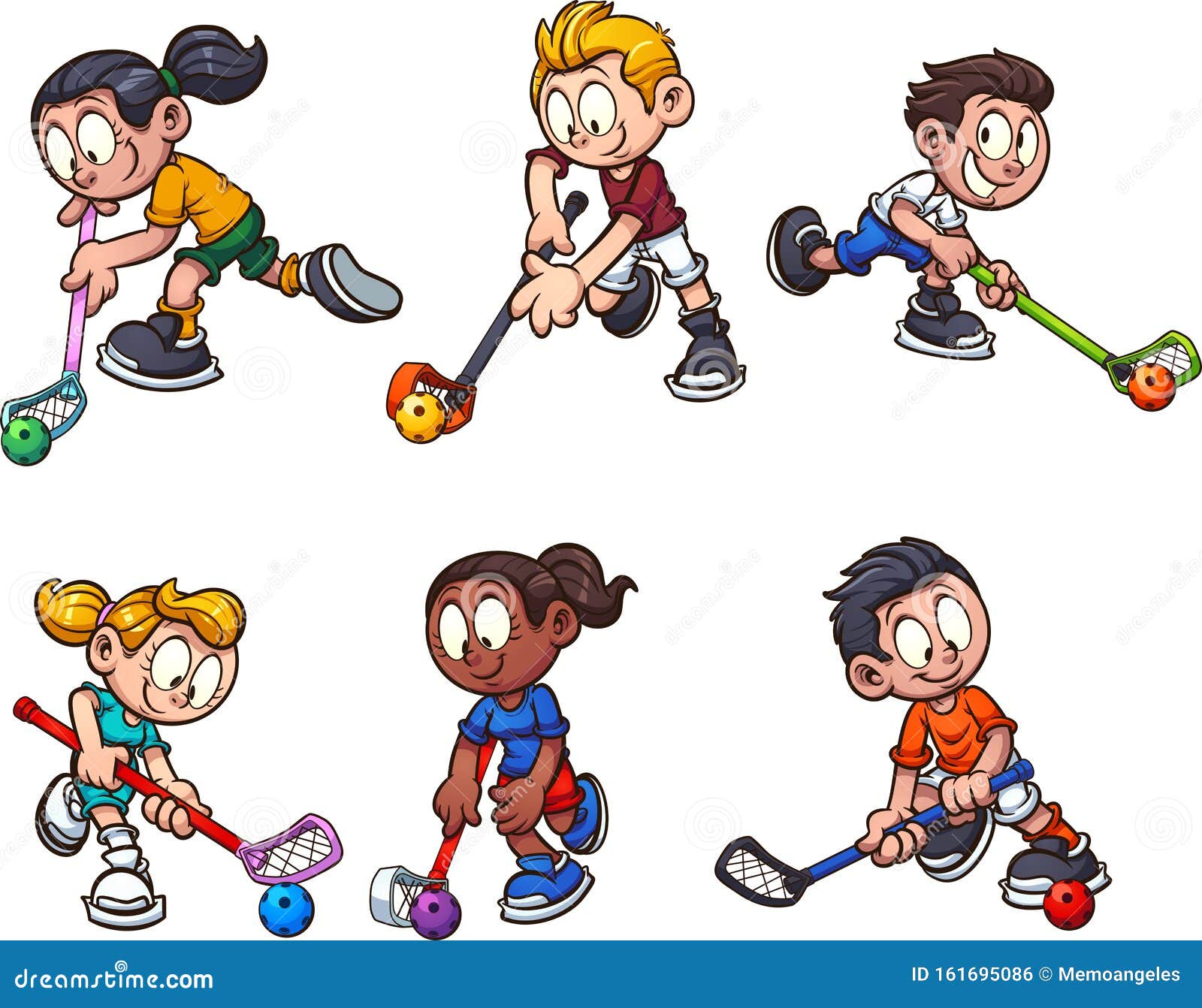 Cartoon Jungs Und Madchen Die Fussball Spielen Vektor Abbildung Illustration Von Clips Zicklein 161695086
