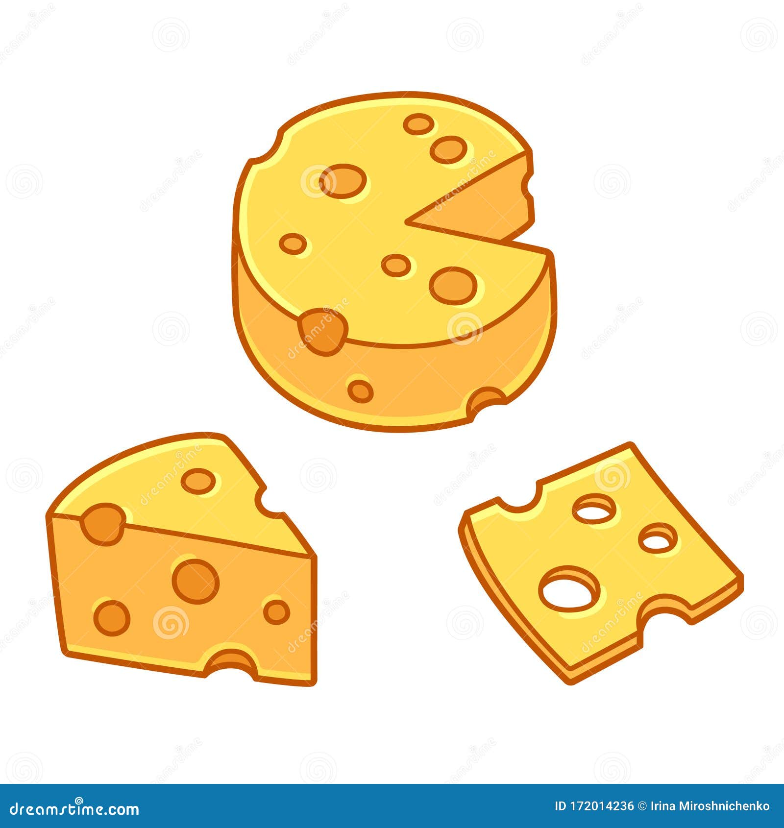 Cartoon-Kaasset Vector Illustratie. Illustration Of Getrokken - 172014236
