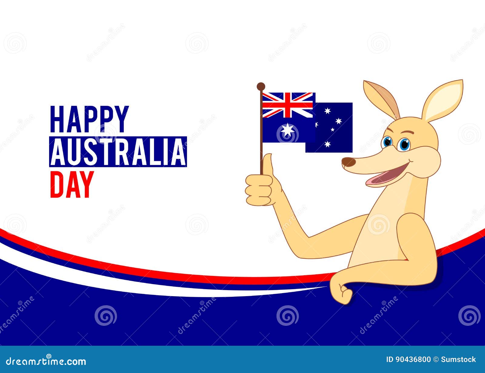 Ejendommelige lotus offentliggøre Cartoon Kangaroo Holding Australian Flag Stock Vector - Illustration of  australia, kangaroo: 90436800