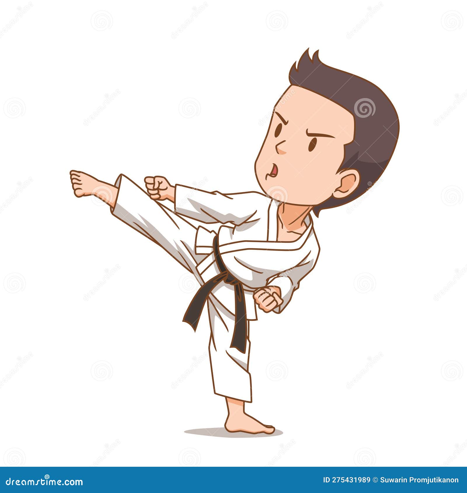 Cartoon karate boy. stock vector. Illustration of cartoon - 275431989