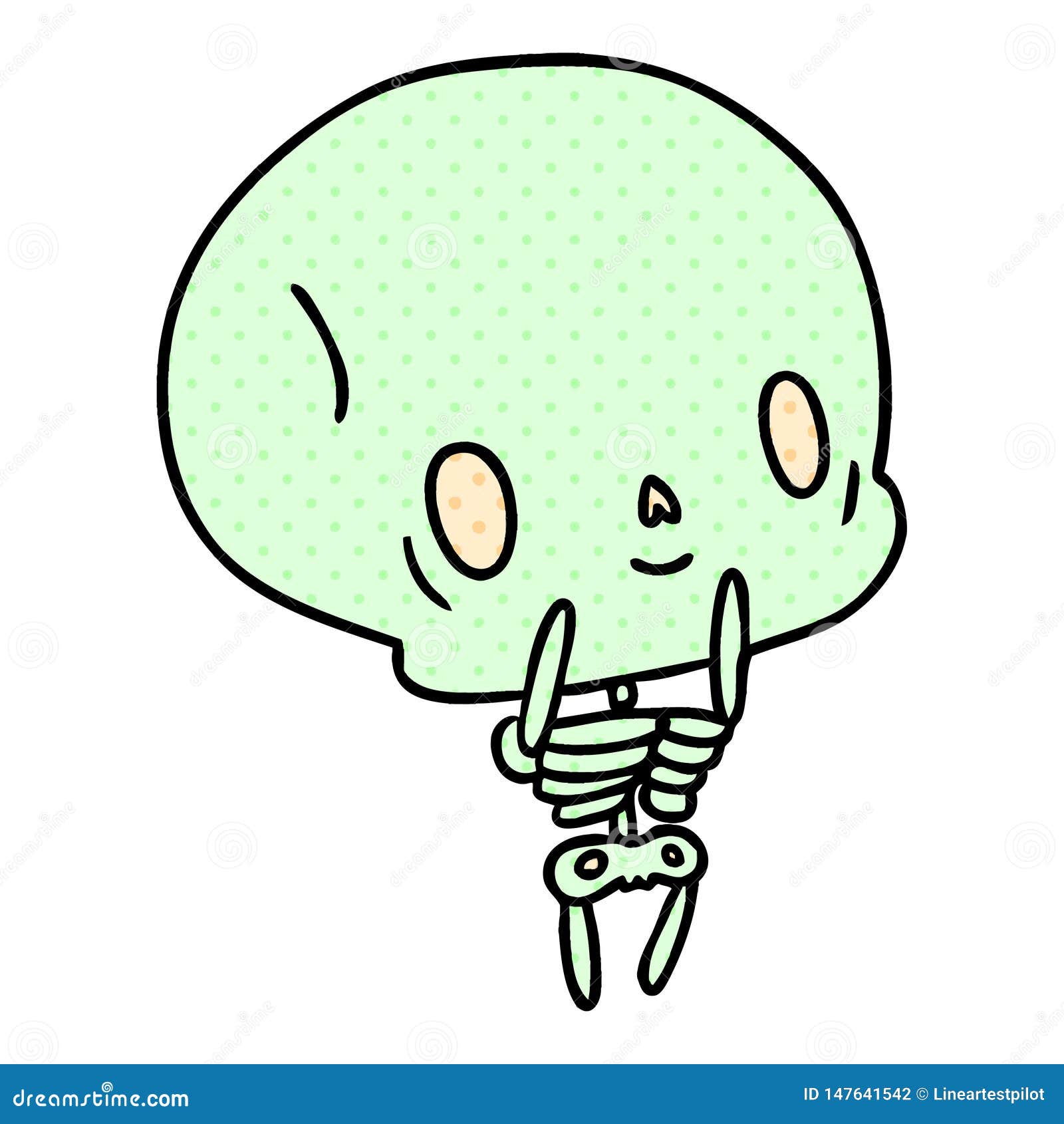 Cute Cartoon Skeleton Face