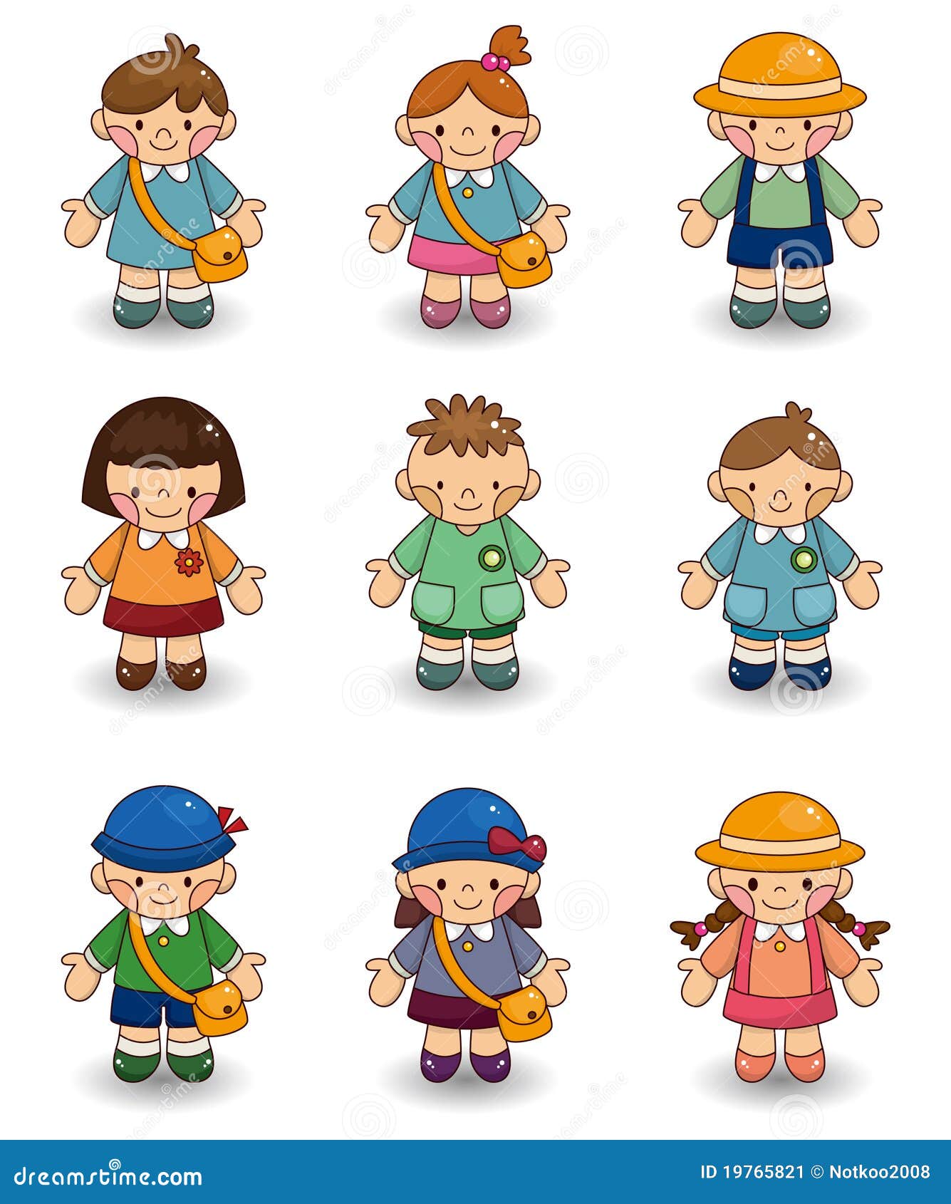 Cartoon Kid Icon Set Stock Image - Image: 19765821