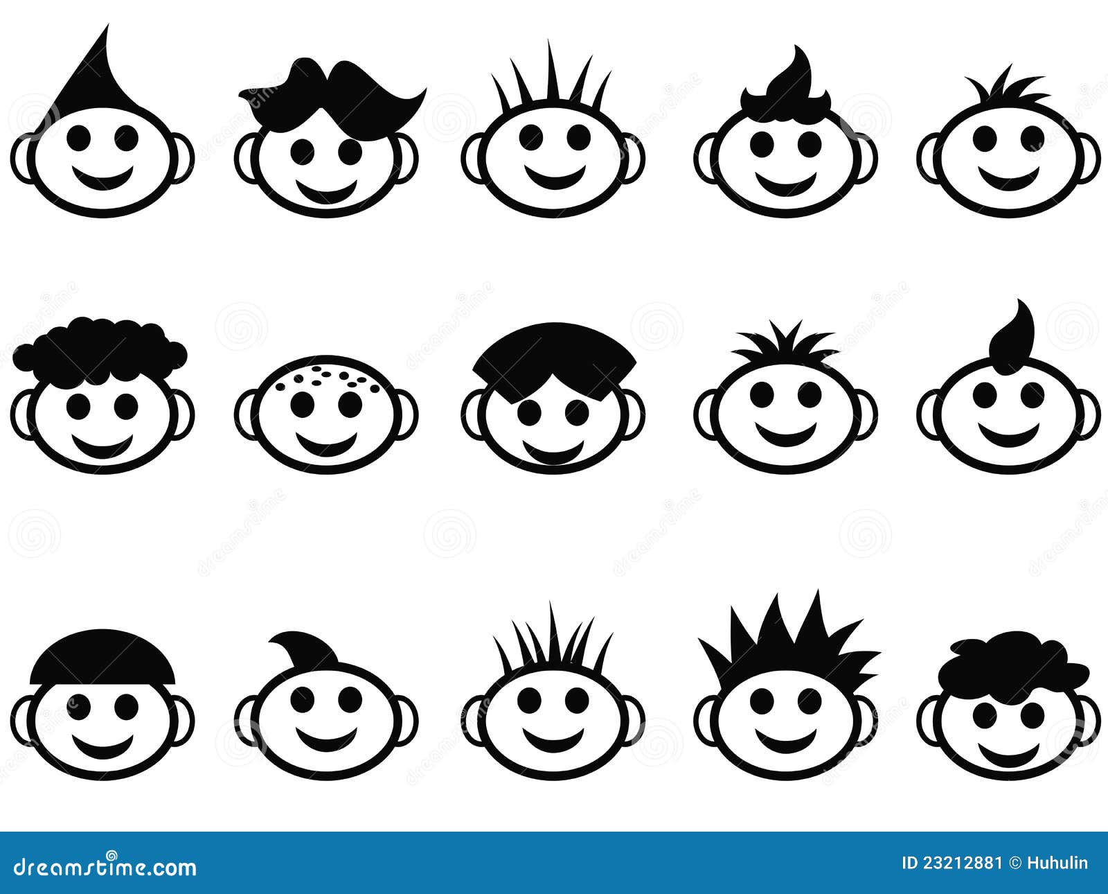Cartoon Kids Face with Hair Style Icons Stock Vector - Illustration of design, happy: 23212881 Cartoon Kids Face with Hair Style Icons Stock Vector - Illustration of design, happy: 23212881