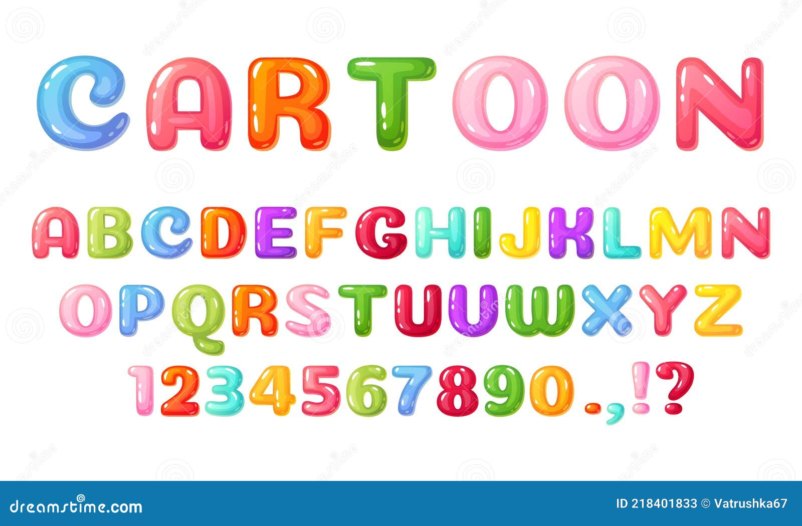 Free Printable Colorful Cartoon Letters Alphabet