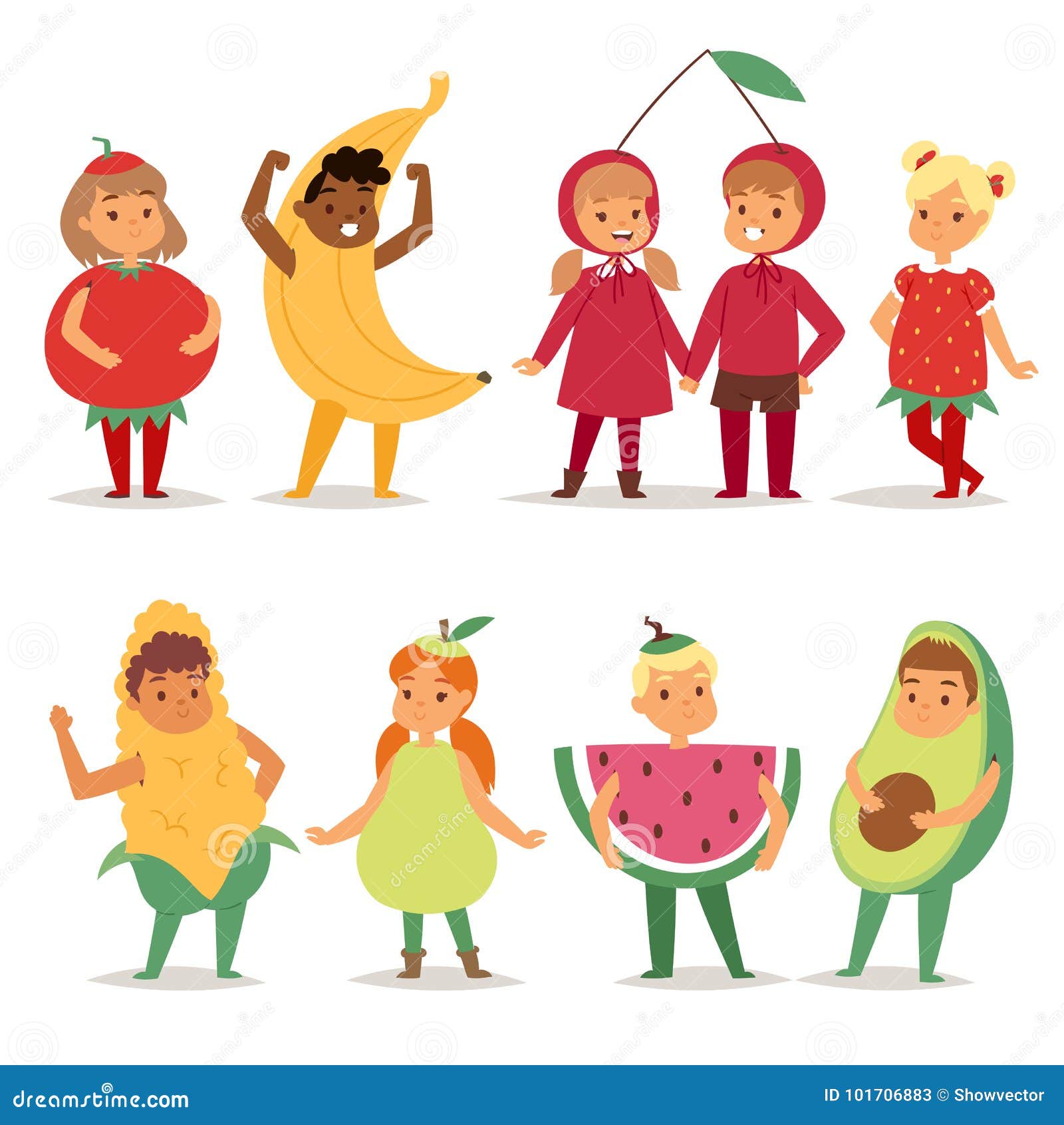 Cartoon Kids Fruits Festive Costume Boys and Girls Fancy Dress Childhood Party Characters Vector Illustration. Stock Vector - Illustration of friendship, fruit: 101706883 Cartoon Kids Fruits Festive Costume Boys and Girls Fancy Dress Childhood Party Characters Vector Illustration. Stock Vector - Illustration of friendship, fruit: 101706883