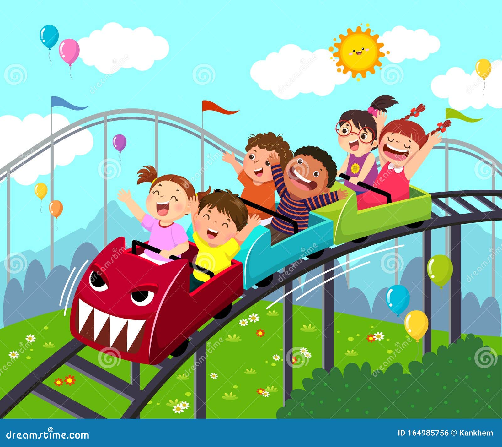 Roller Coaster Theme Park Clip Art