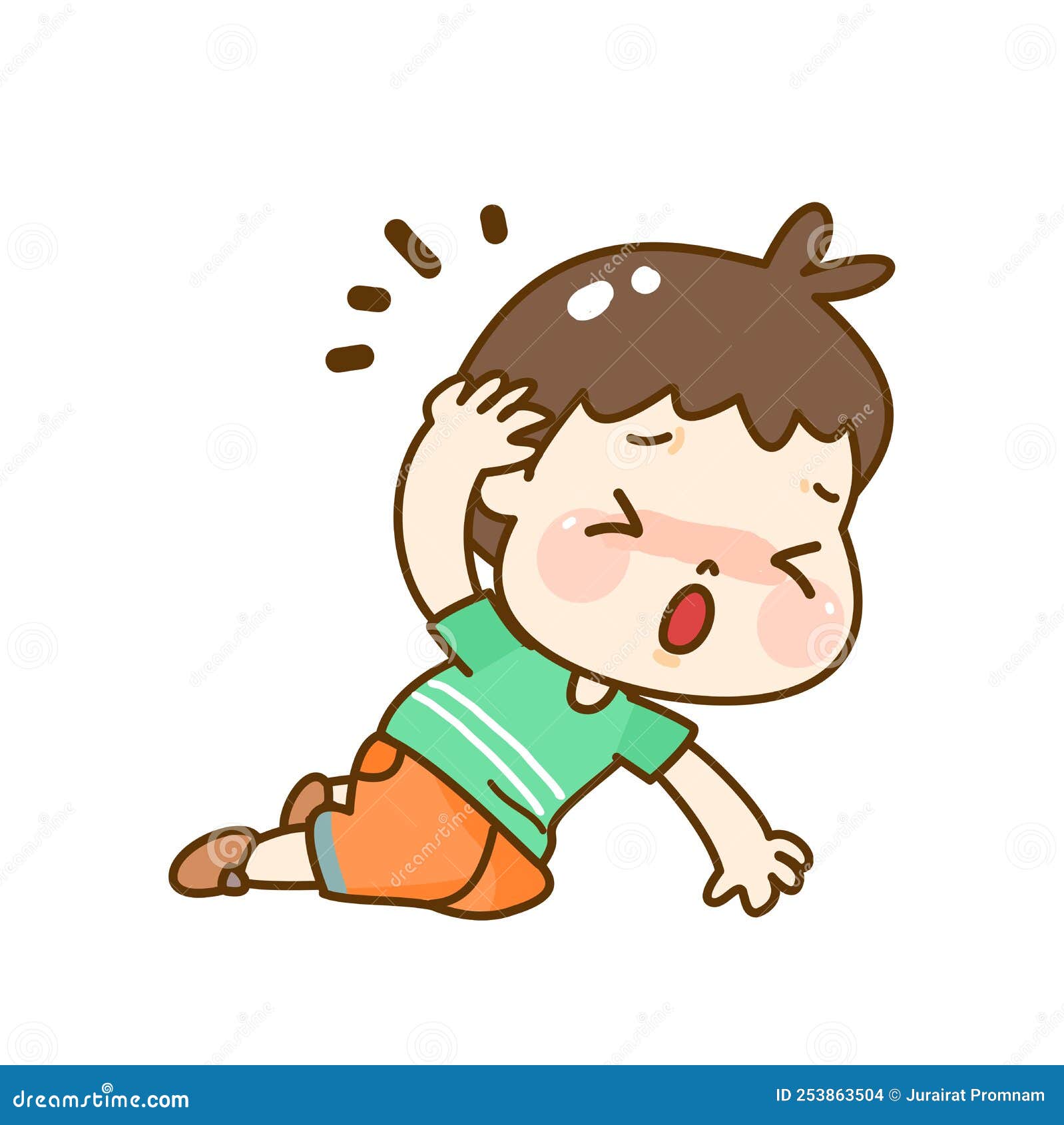 Cartoon Kids Having Little Accidents. Stock Vector - Illustration of ...