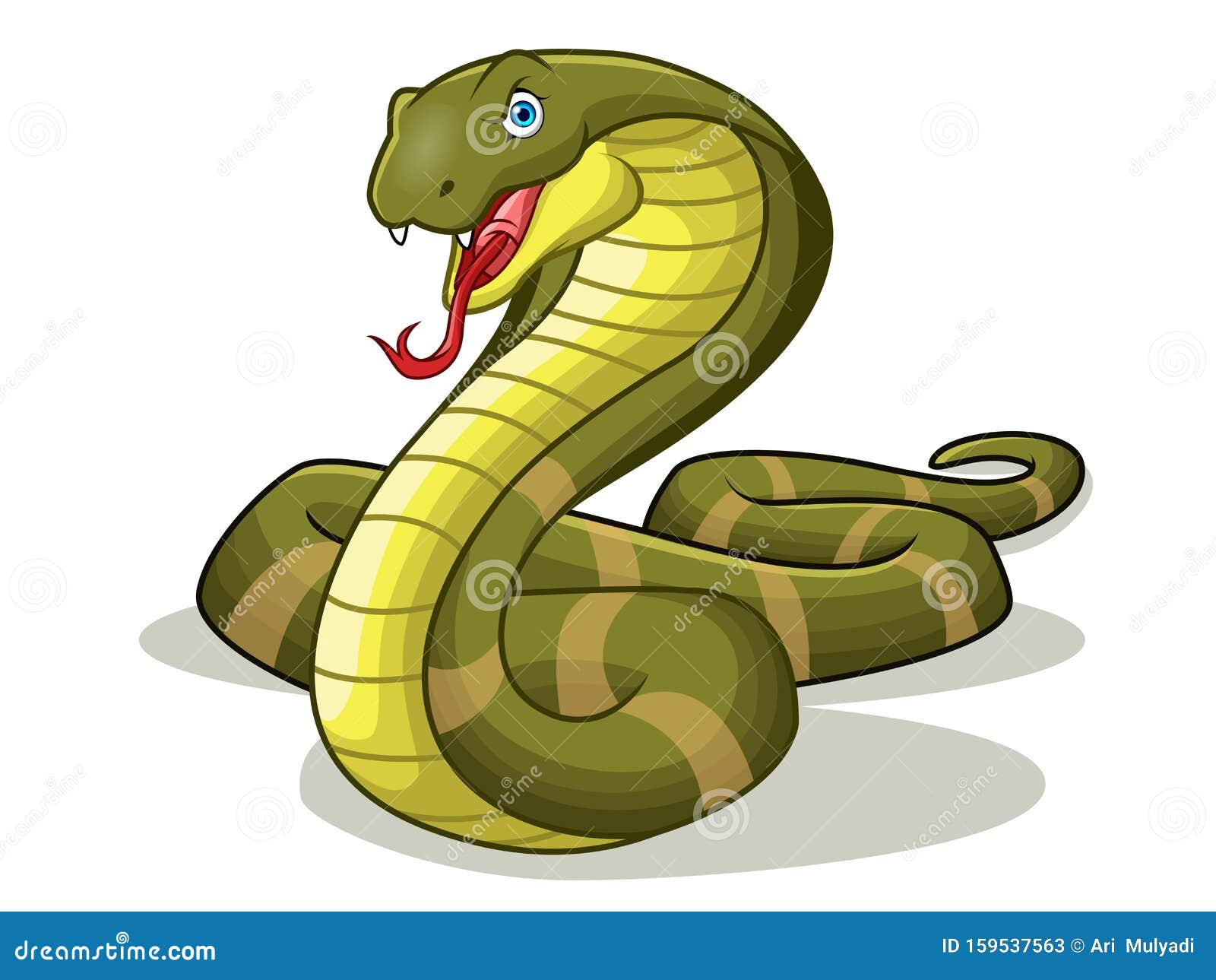A Cartoon of King Cobra or Venomous Snake Angry. Illustration Stock  Illustration - Illustration of bite, danger: 159537563