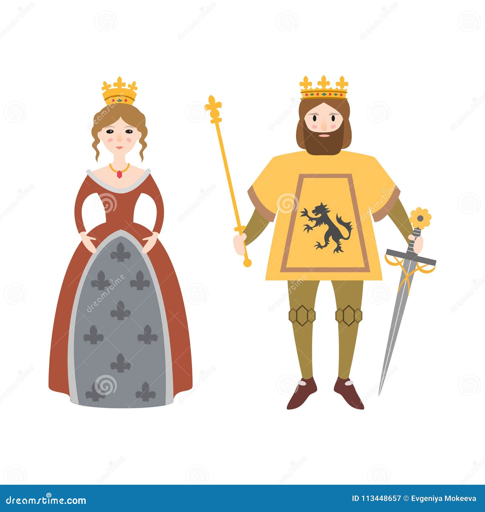 King Queen Cartoon Stock Vector