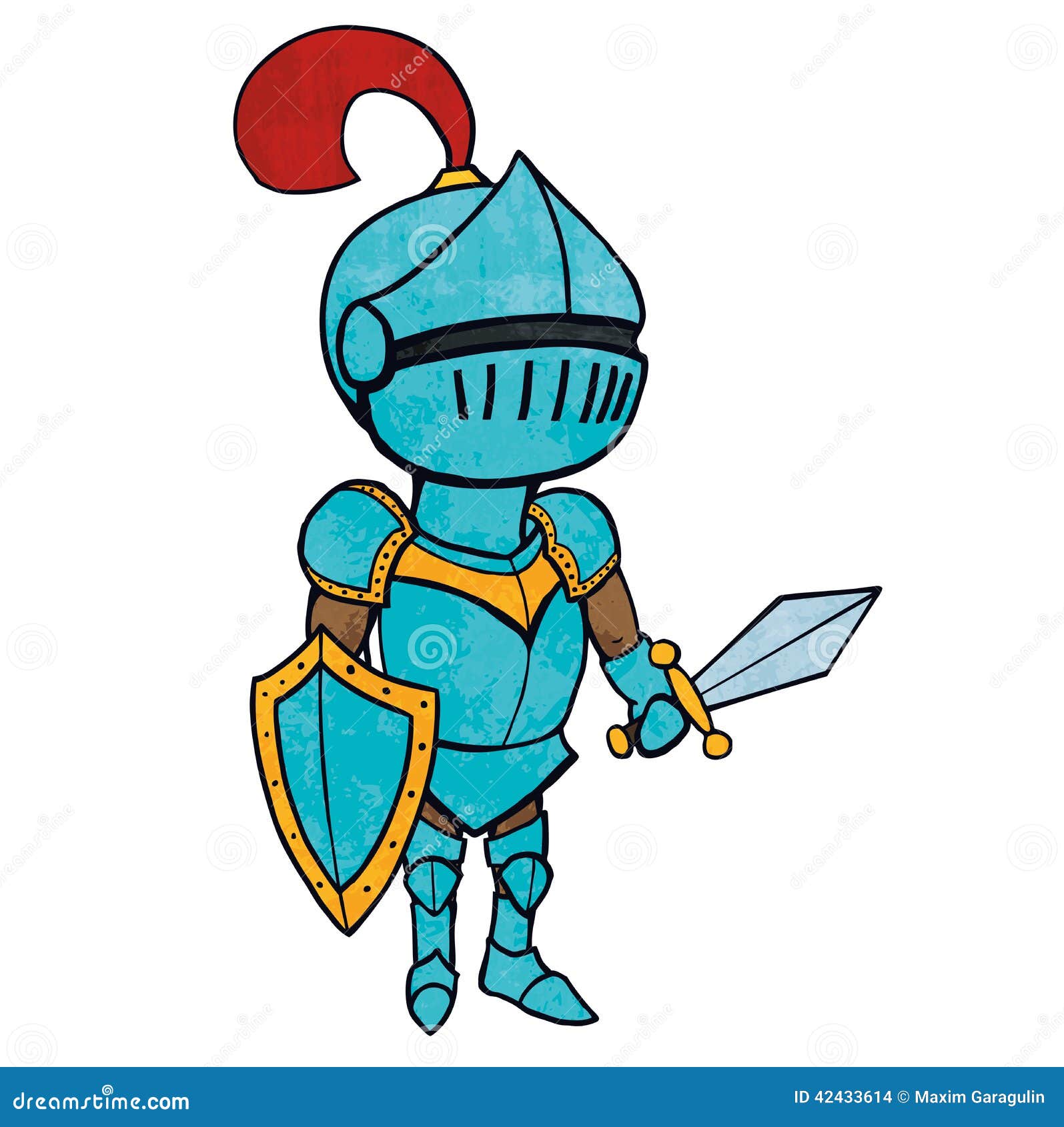 Cartoon Knight in Armour with Sword and Shield. Isolated Stock Vector ...